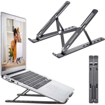 Foldable Aluminium Laptop Stand - Adjustable Height, Portable