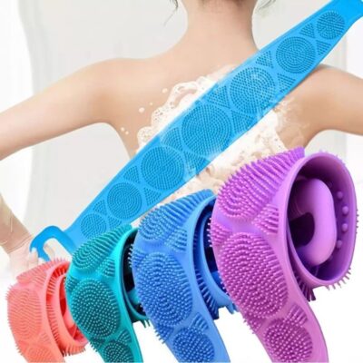 Silicone Back Scrubber - Double-Sided Shower Body Brush Belt
