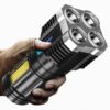 4-LED Super Bright Flashlight with COB Side Light - USB Rechargeable